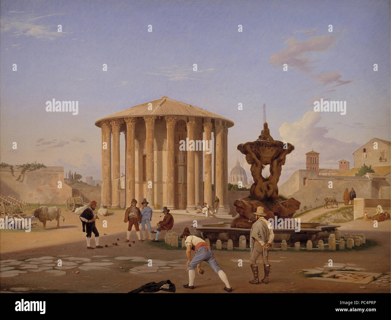 Constantin Hansen (1804-1880), Vestatemplet med dets omgivelser, 1837 630 Vestatemplet med dets omgivelser Foto Stock