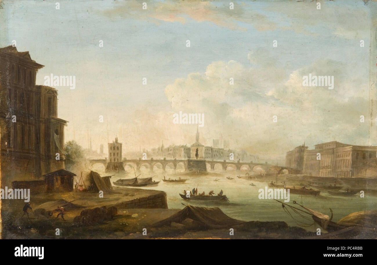 639 vue du Pont Neuf et de l'Hôtel de la Monnaie Foto Stock