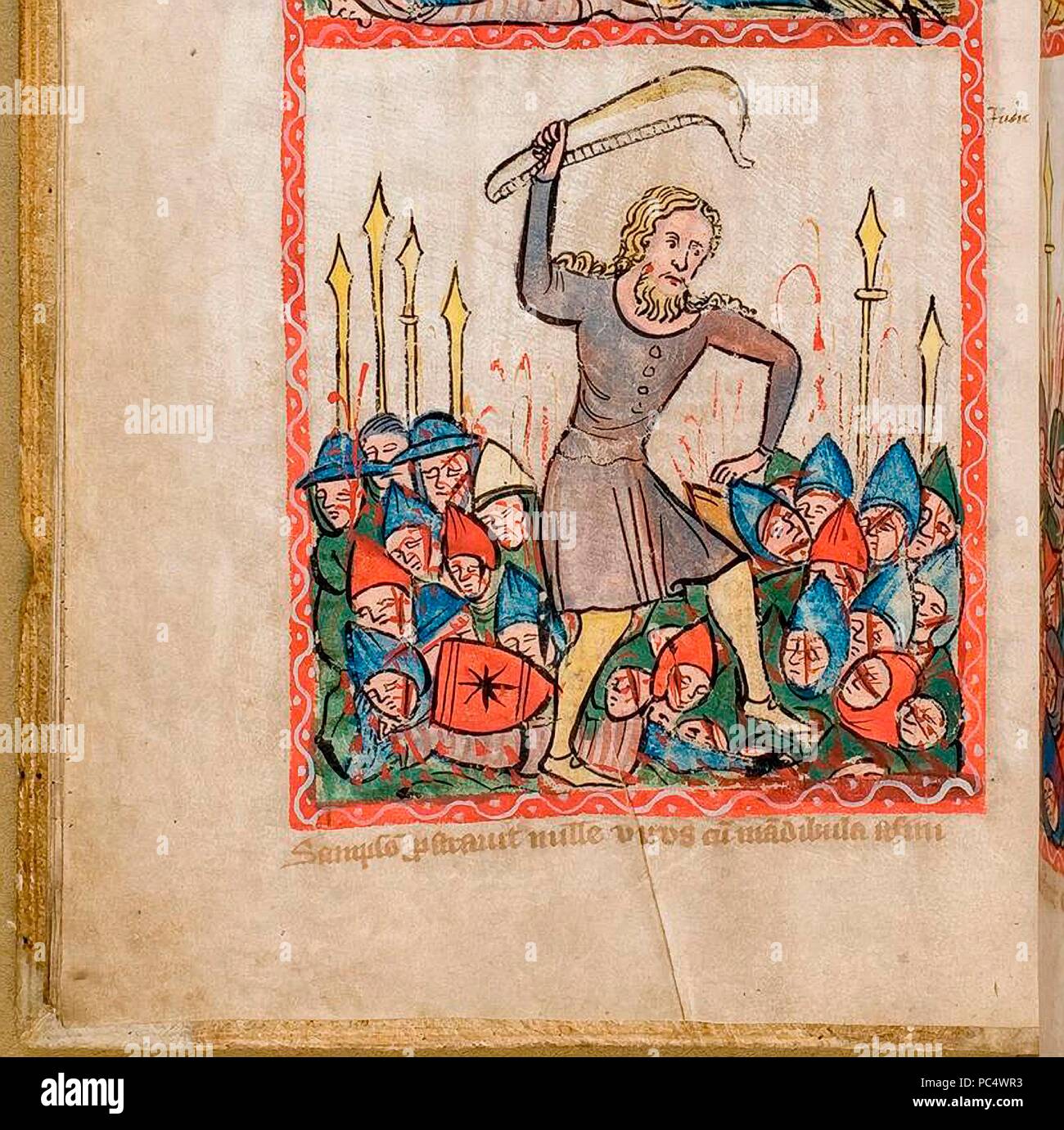 Sansone 6294 Lotta contro i Filistei, illustrazione dal Specchio dell  umana salvezza  un manoscritto illuminato dating c. 1309 in Francia Foto  stock - Alamy