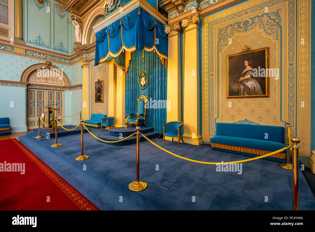 Melbourne, Australia - il governo house sala del trono Foto Stock