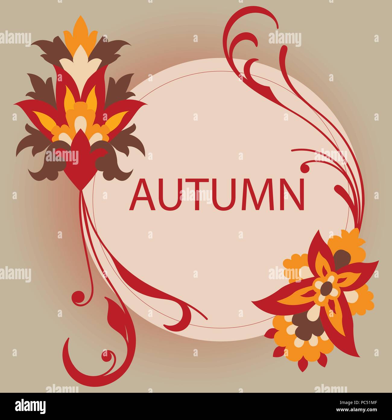In autunno il design del titolo Illustrazione Vettoriale