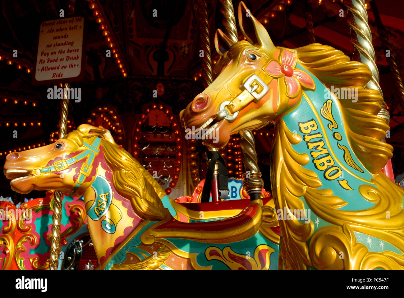 Giostra a Hampstead Heath Luna Park a Londra Foto Stock