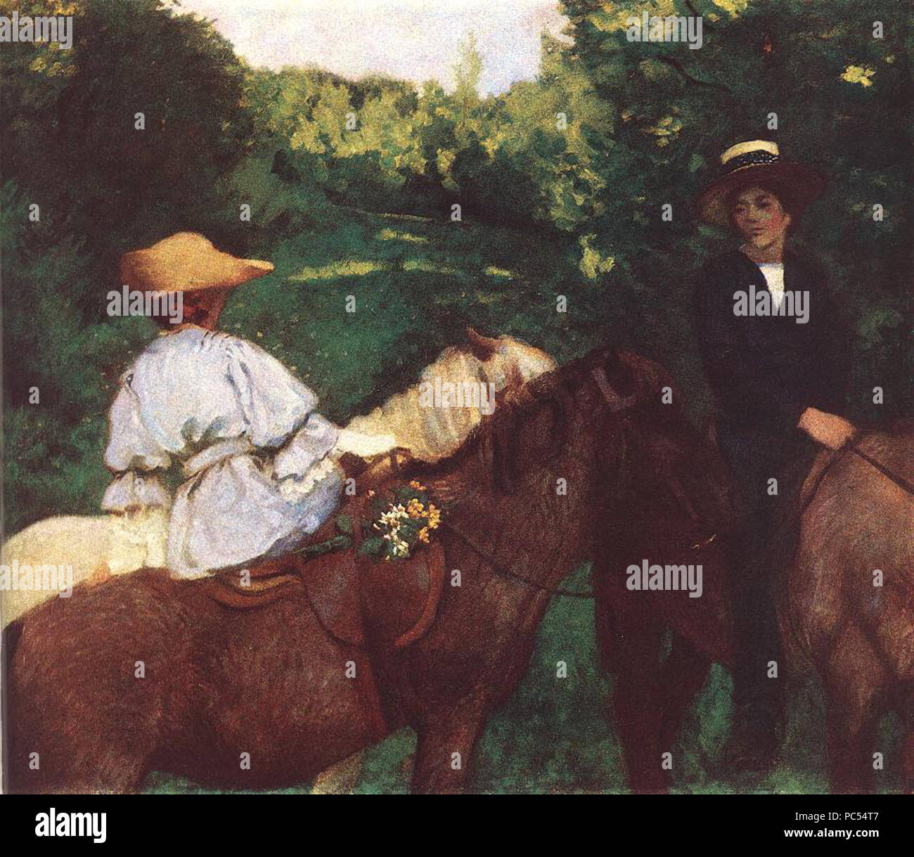 34 Ferenczy, Károly - Bambini equitazione (1905) Foto Stock