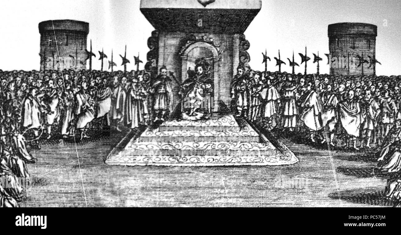 272 Henri sul trono di fronte alla Dieta polacca Foto Stock