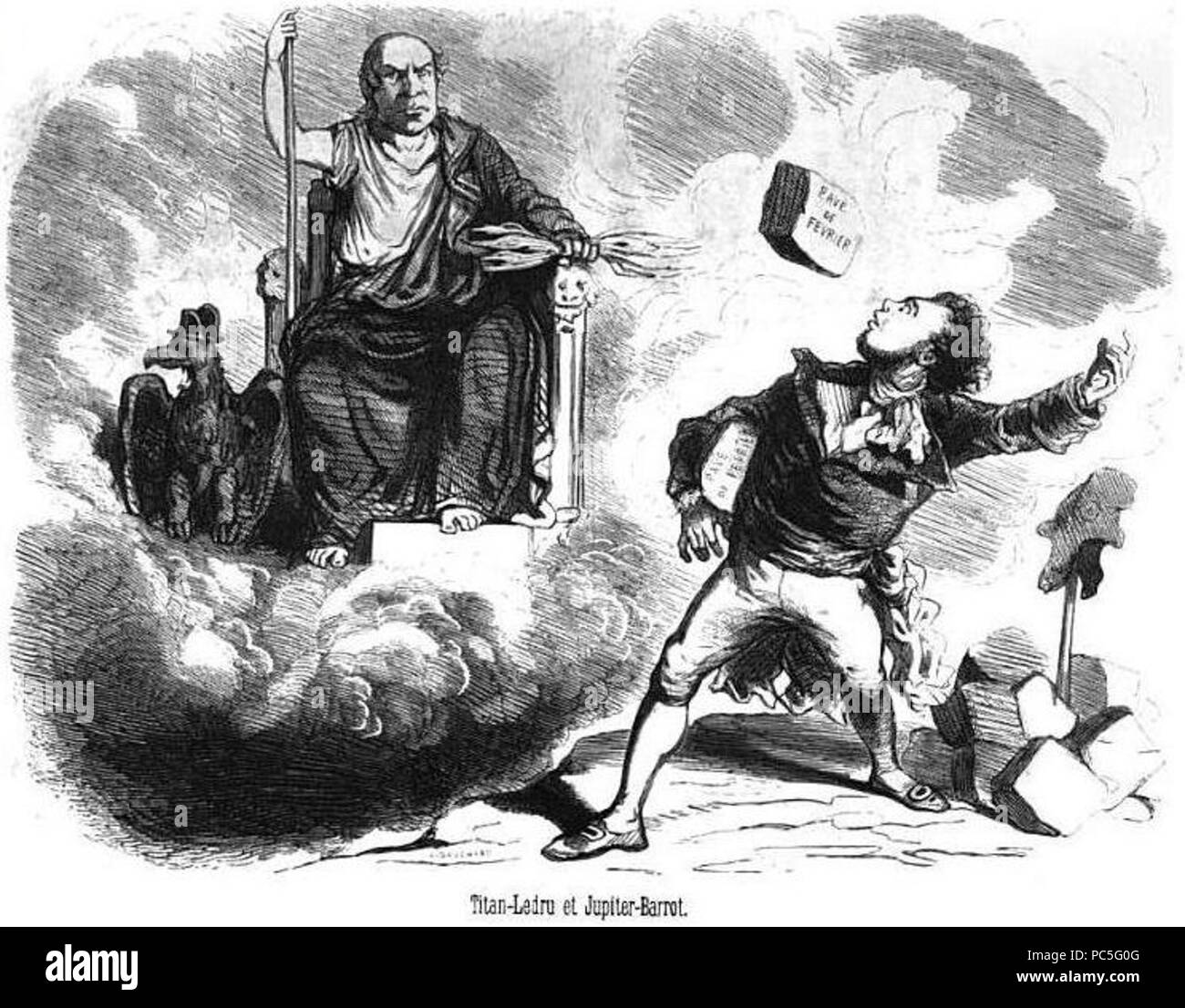 73 Barrot-Jupiter contre Titan-Ledru par Cham Foto Stock