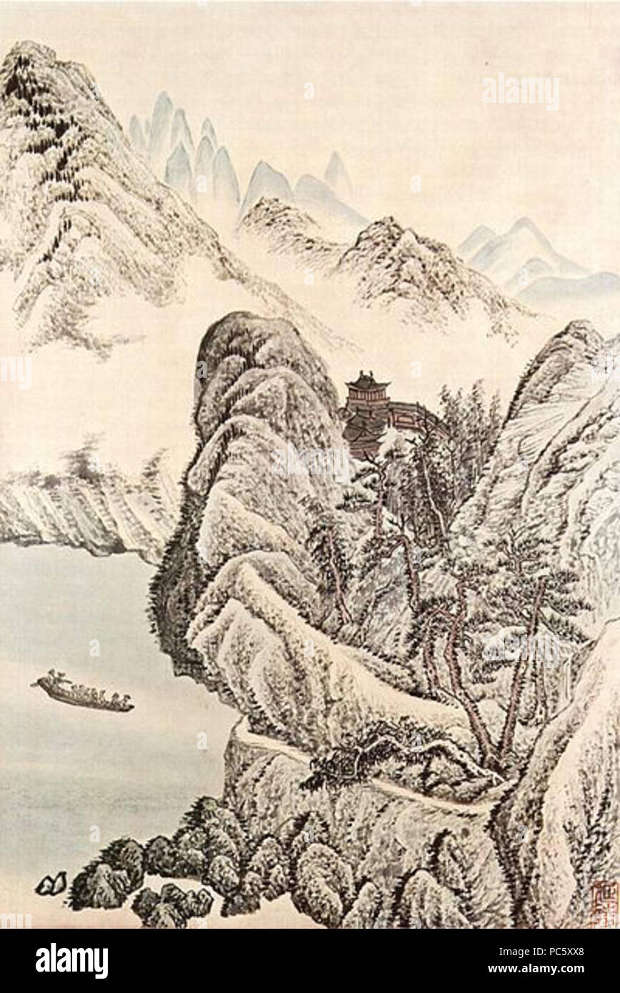 15 Gita in barca sul fiume al di sotto di un tempio Buddhistic Foto Stock