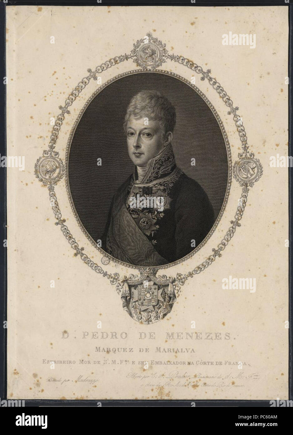 21 D. Pedro José Joaquim Vito de Meneses Coutinho da Charles Simon Pradier circa 1819 Foto Stock