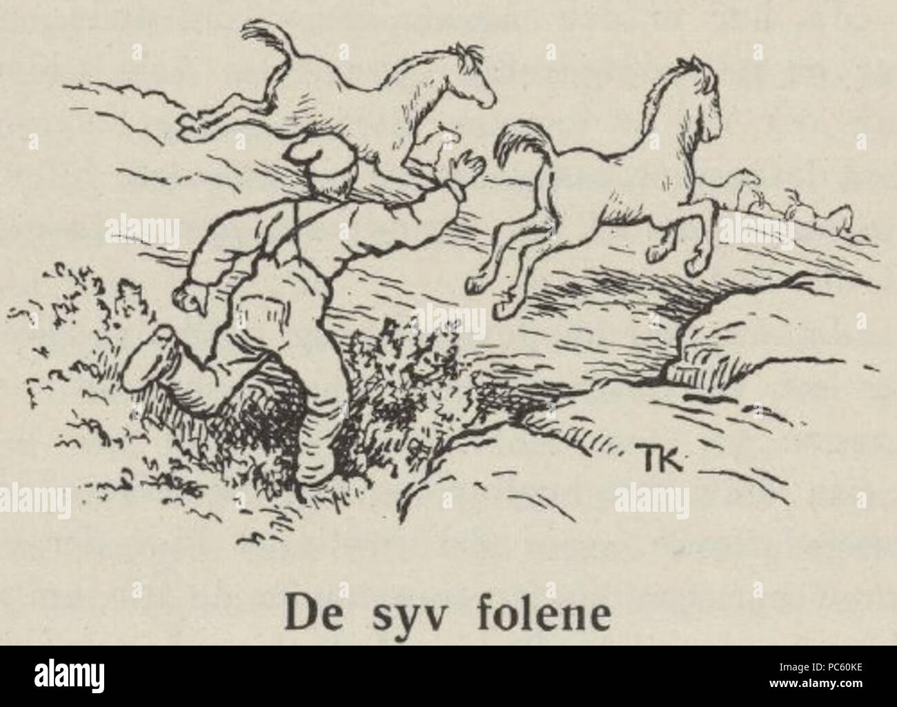 22 De Syv folene-Barne-Eventyr(1915)p080 Foto Stock