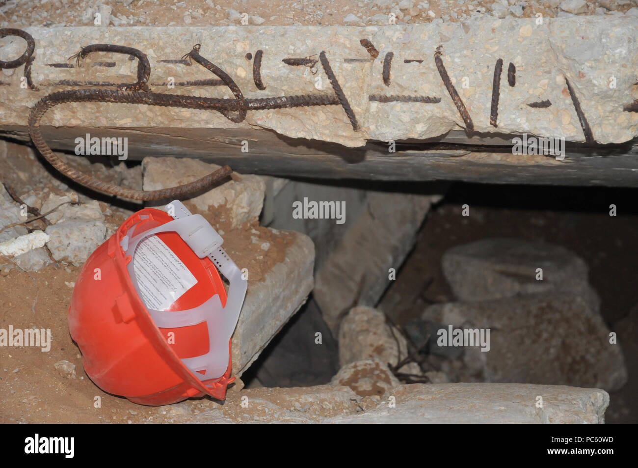 Home israeliano comando anteriore terremoto, bomba e di salvataggio di emergenza del sito di formazione Foto Stock