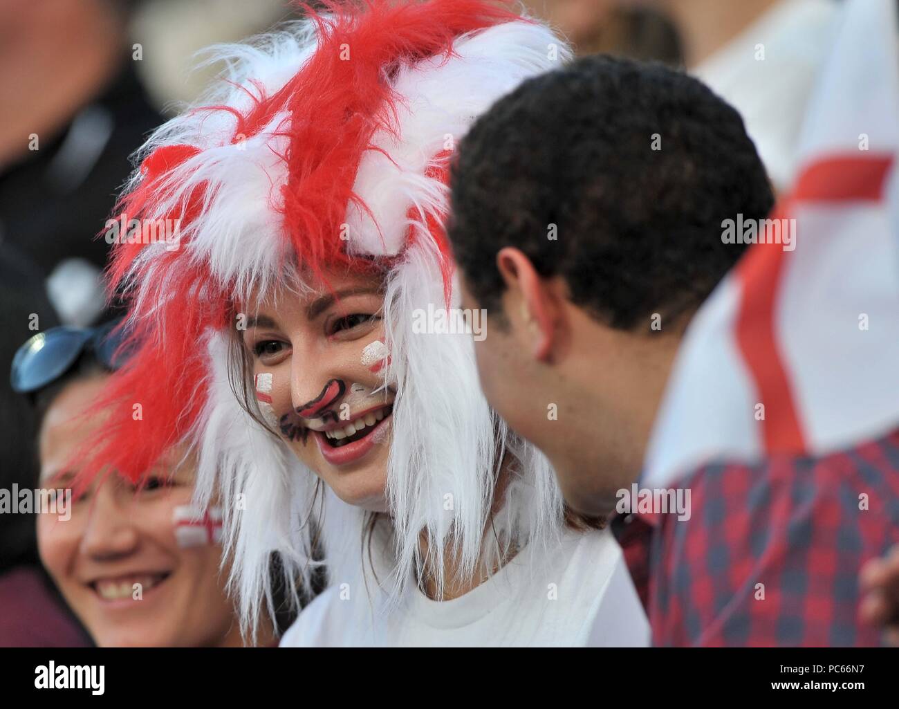 Londra, Regno Unito. Il 31 luglio 2018. Tifosi inglesi. Lion. Inghilterra V Corea. Match 28. Gioco di crossover. Womens Hockey World Cup 2018. Lee Valley hockey center. Queen Elizabeth Olympic Park. Stratford. Londra. Regno Unito. 31/07/2018. Credito: Sport In immagini/Alamy Live News Foto Stock