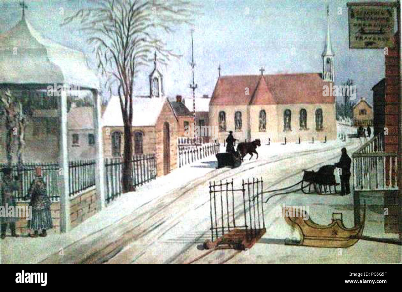 620 Onu village du Bas-Canada - 1840 Foto Stock