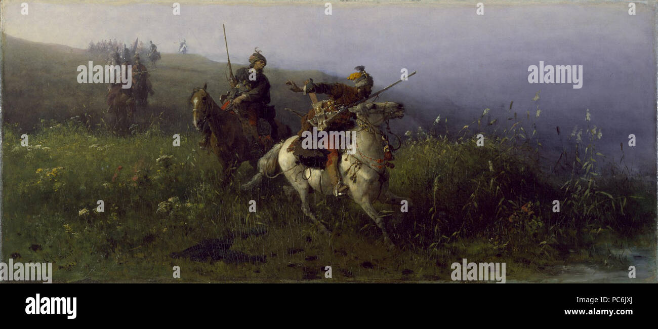 68 Sulla ricognizione, Józef Brandt, 1876 Foto Stock