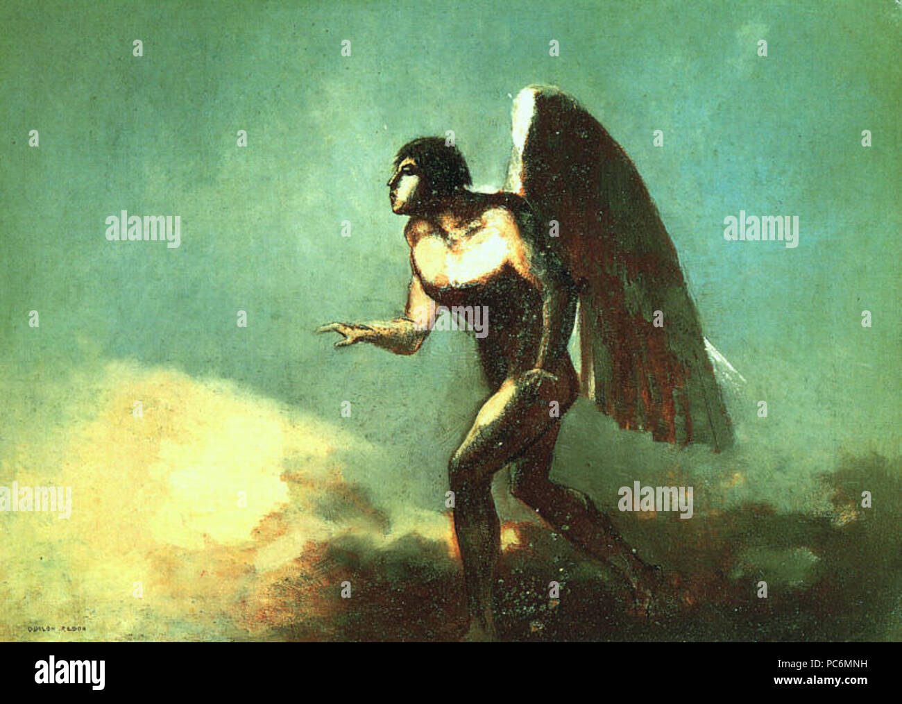 76 Redon winged-uomo Foto Stock
