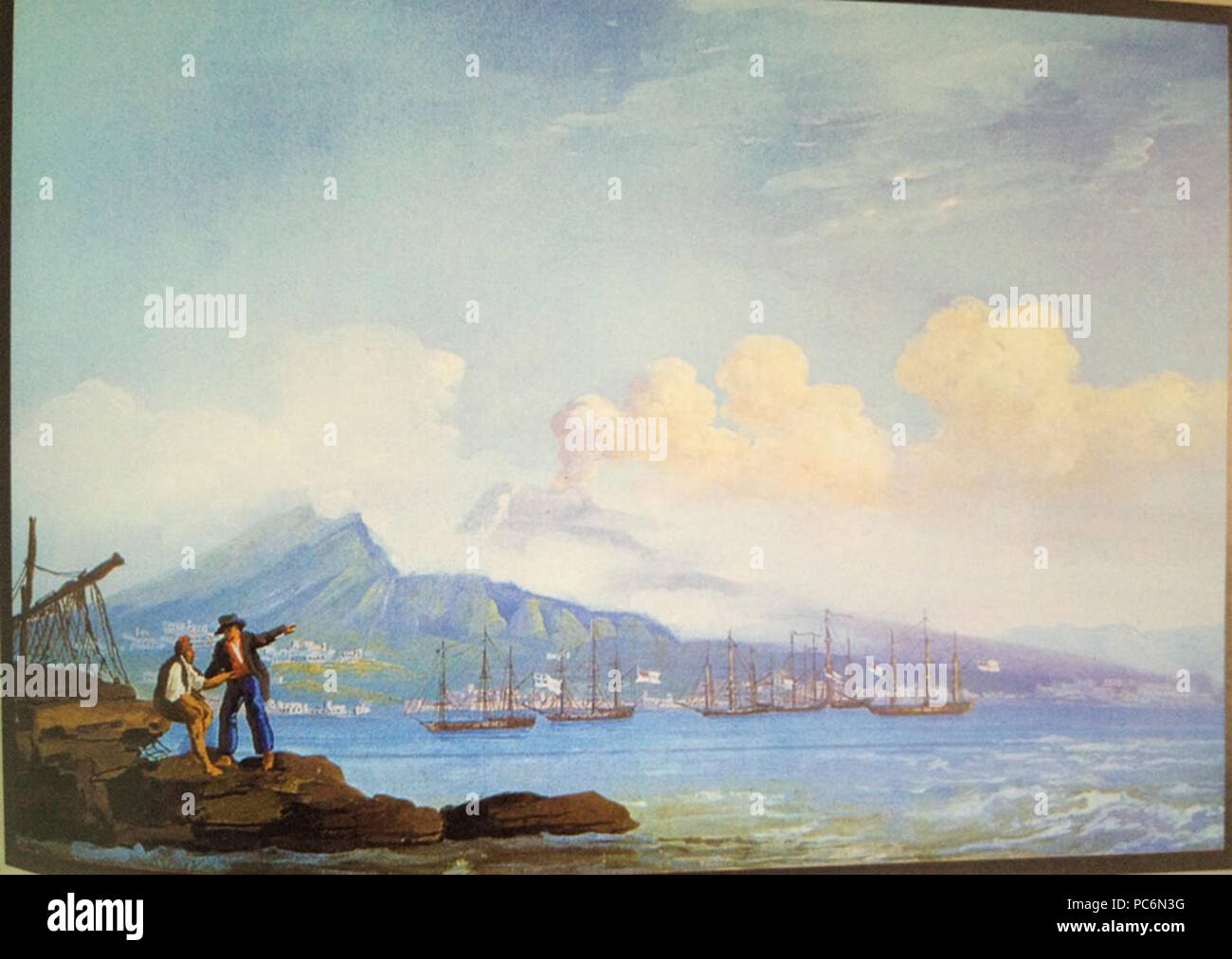 79 Salvatore Fergola - Eruzione del Vesuvio nel 1820 Foto Stock