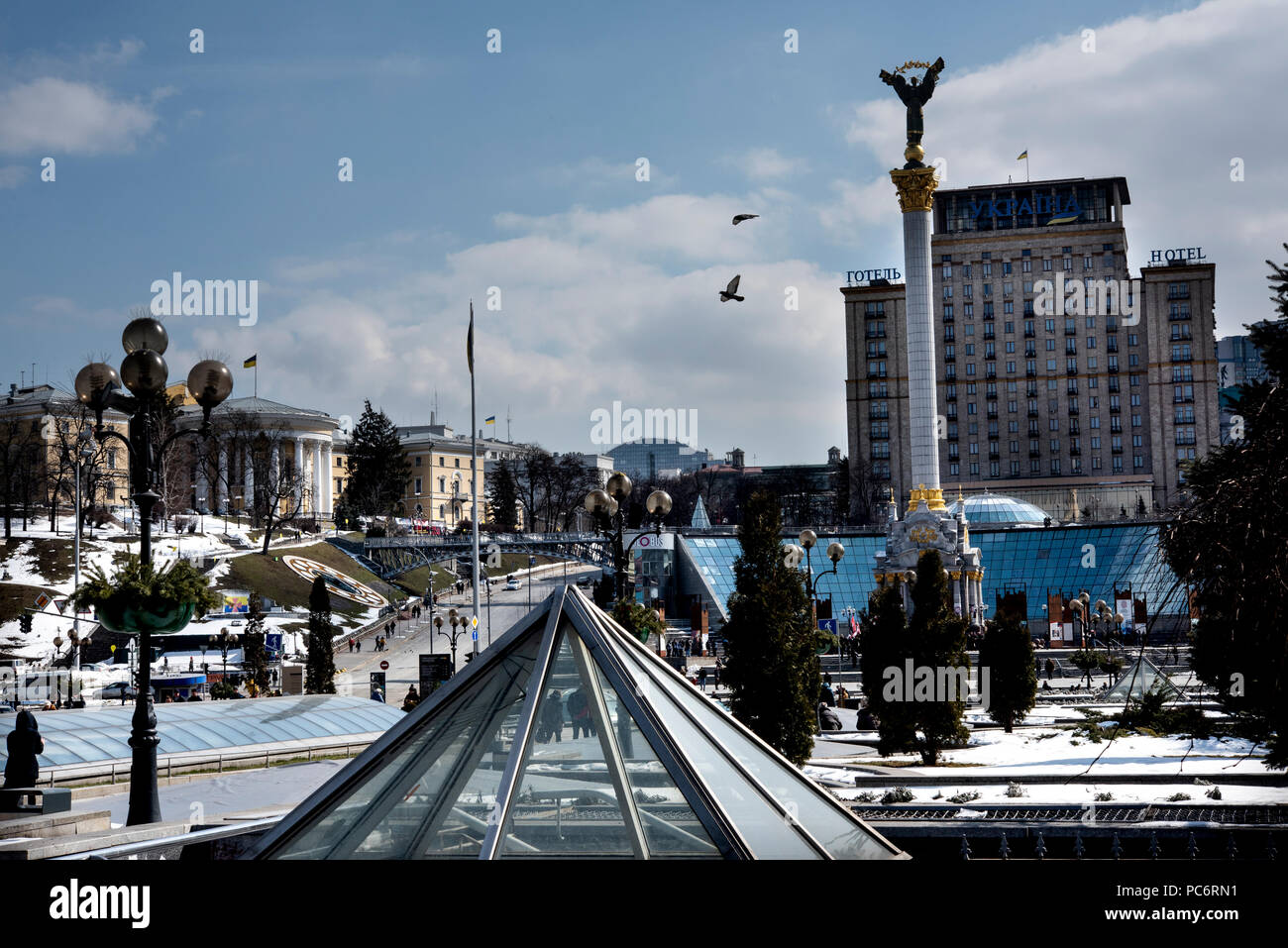 Monumento dell'indipendenza, Piazza dell'Indipendenza, Kiev, Ucraina. Foto Stock