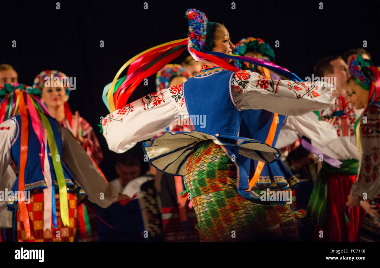 Un concerto del Veryovka folk ucraini Coro Foto Stock