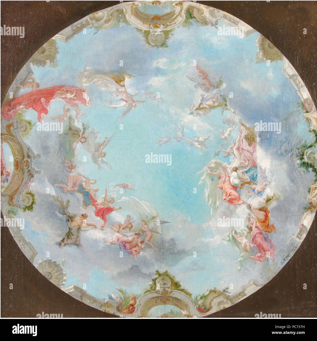 62 Mazerolle soffitto allegorico design 1862 Foto Stock