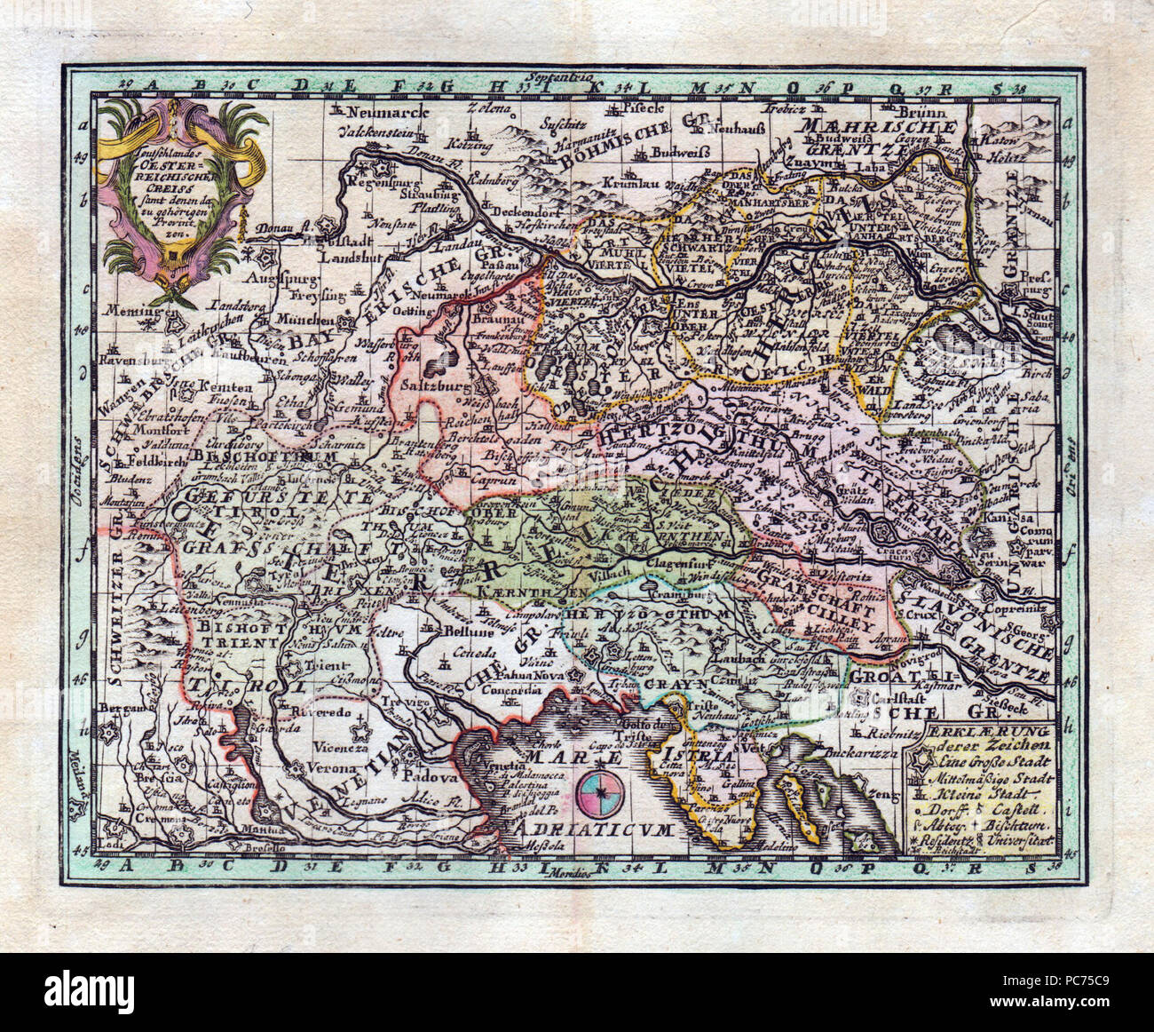 85 Teutschlandes Oesterreichischer Creiss samt denen dazu gehörigen Provintzen 1723 Foto Stock