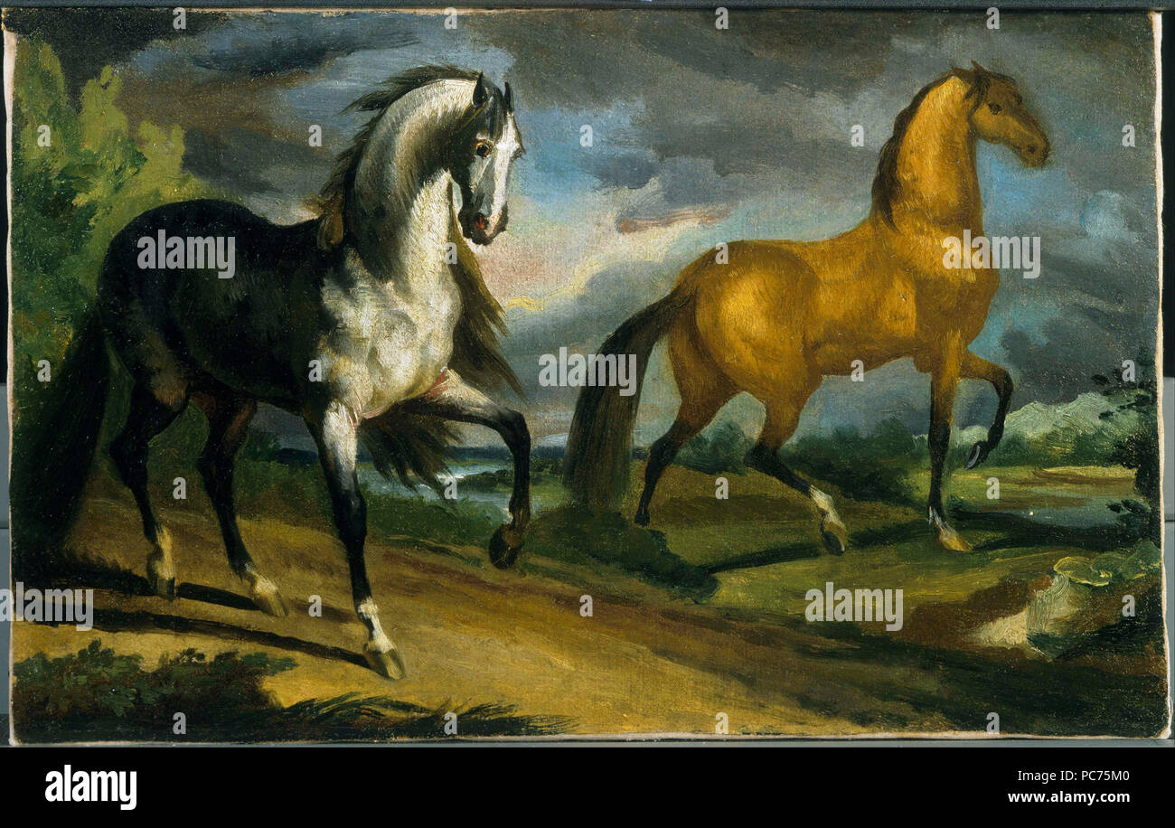 88 Theodore Gericault - Due cavalli - Foto Stock