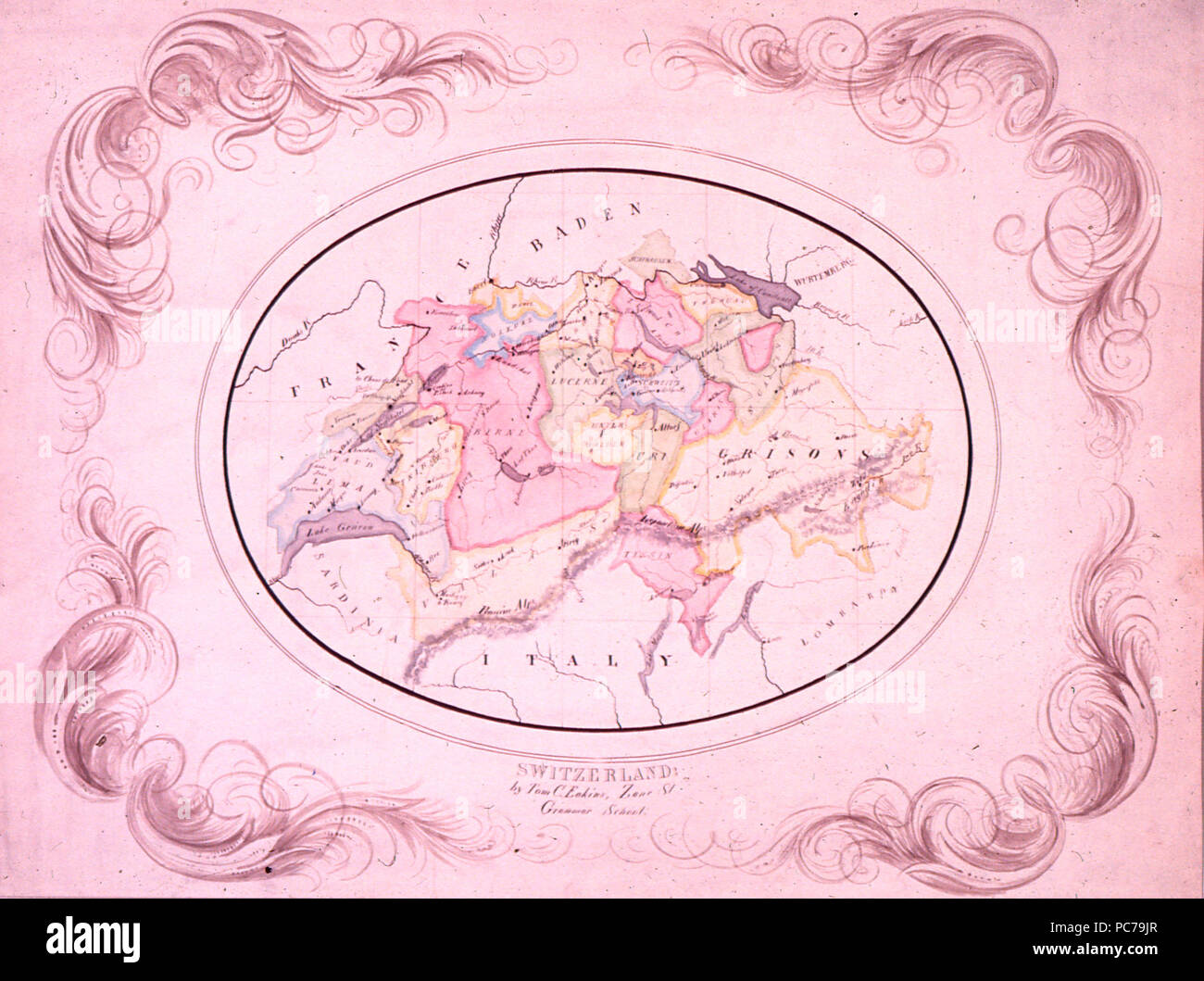 60 Mappa di Svizzera J1 Foto Stock