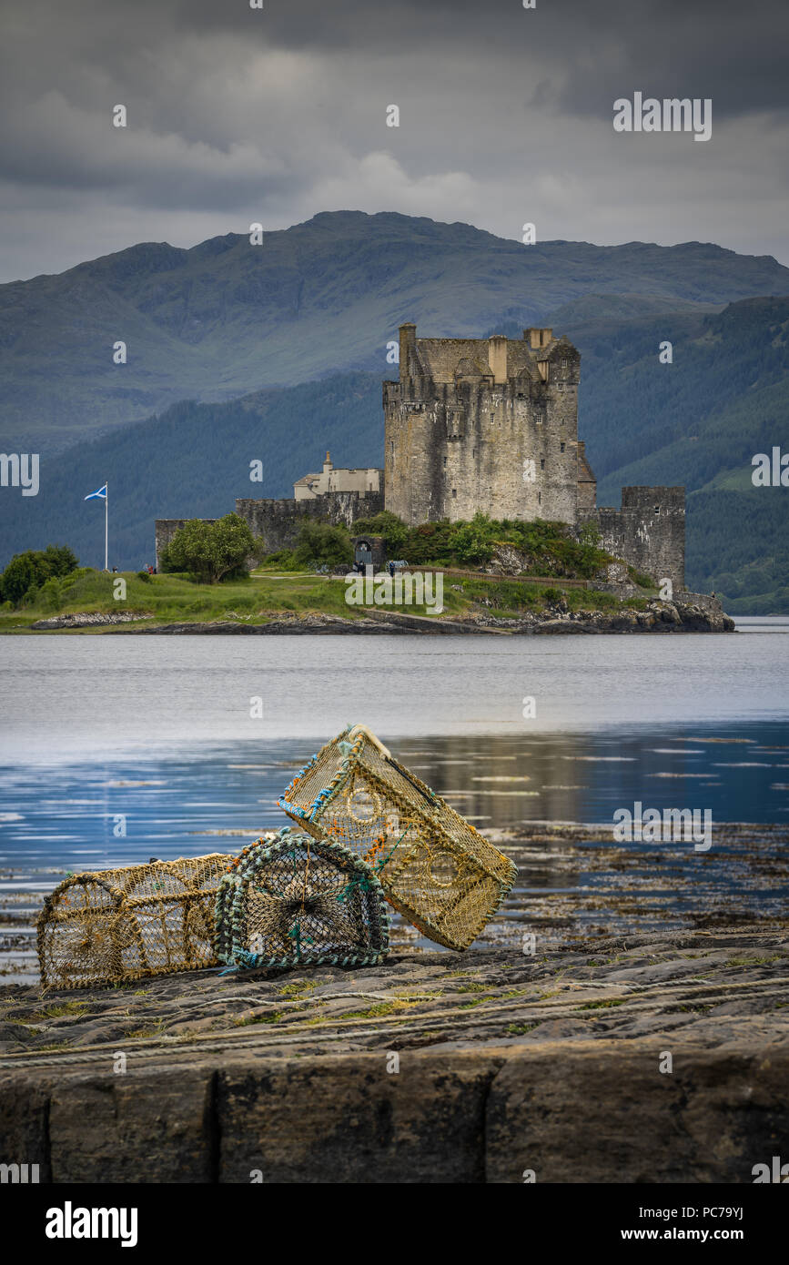 Eilean Donan Castle e Loch Duich Foto Stock