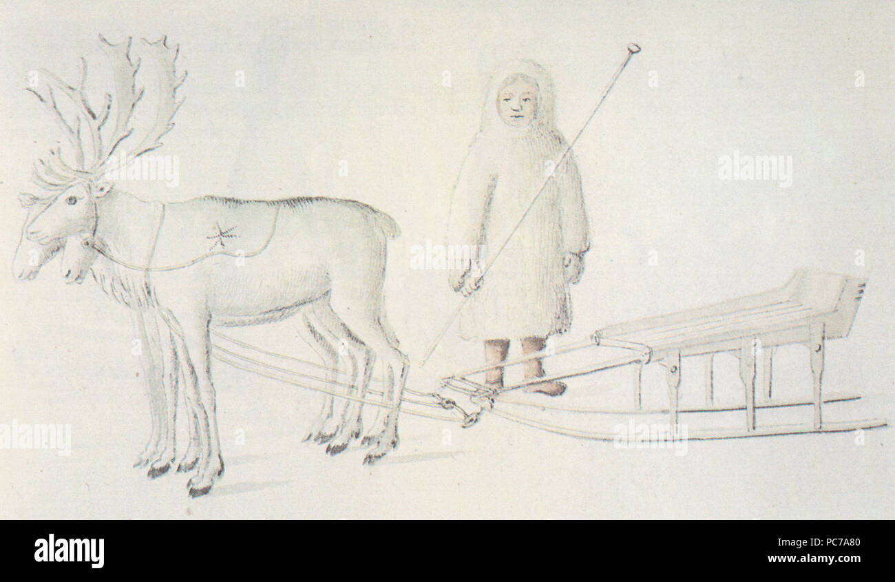 440 Nenets in visita a Riga nel 1786 da Brotze Foto Stock