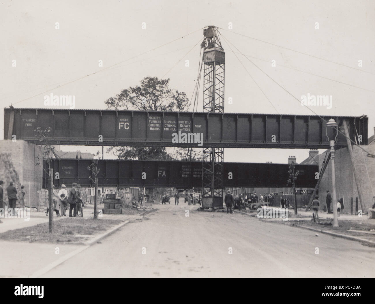 L'annata 1932 fotografia del ponte n. 9, Canonici Park Station, Stanmore. Tubo di Londra, Jubilee Line. Foto Stock