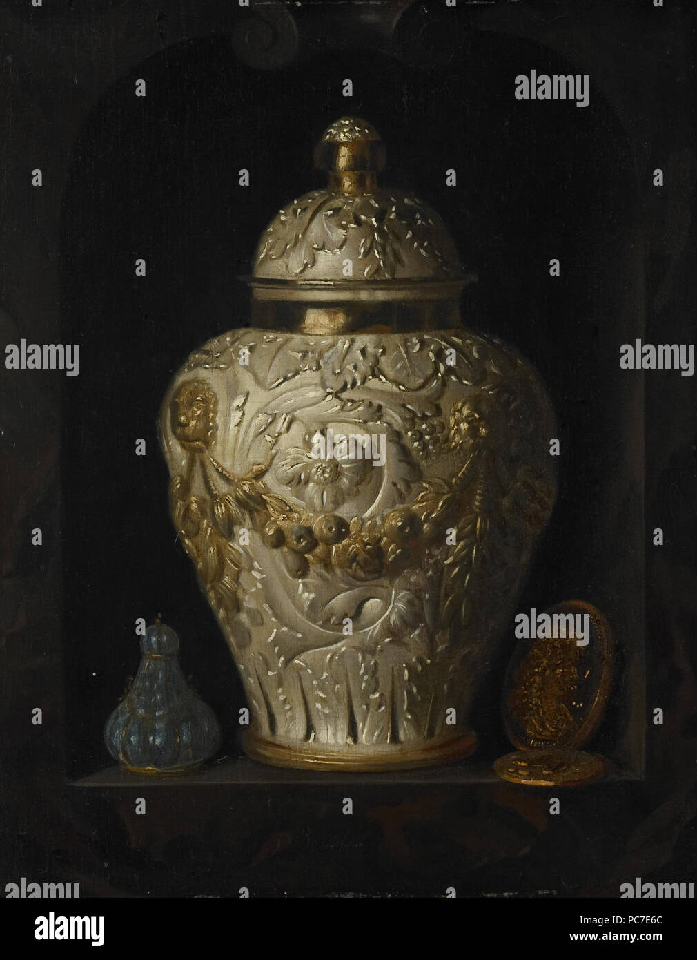 576 Stilleven met zilveren dekselpot Rijksmuseum Amsterdam SK-A-4189 Foto Stock