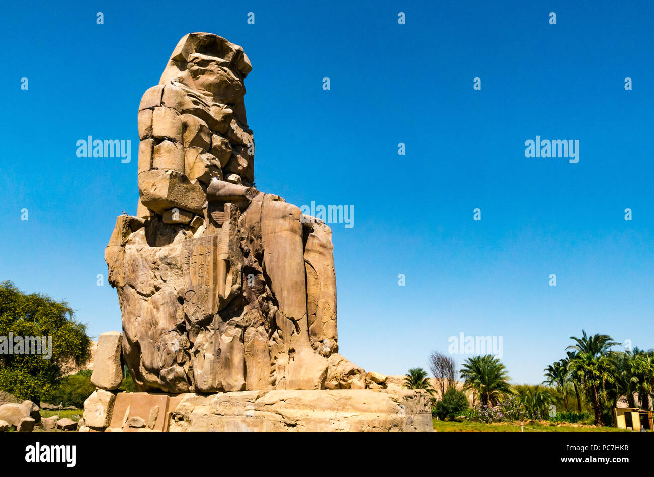 Colosso di Memnon, West Bank, Luxor, Egitto, Africa Foto Stock