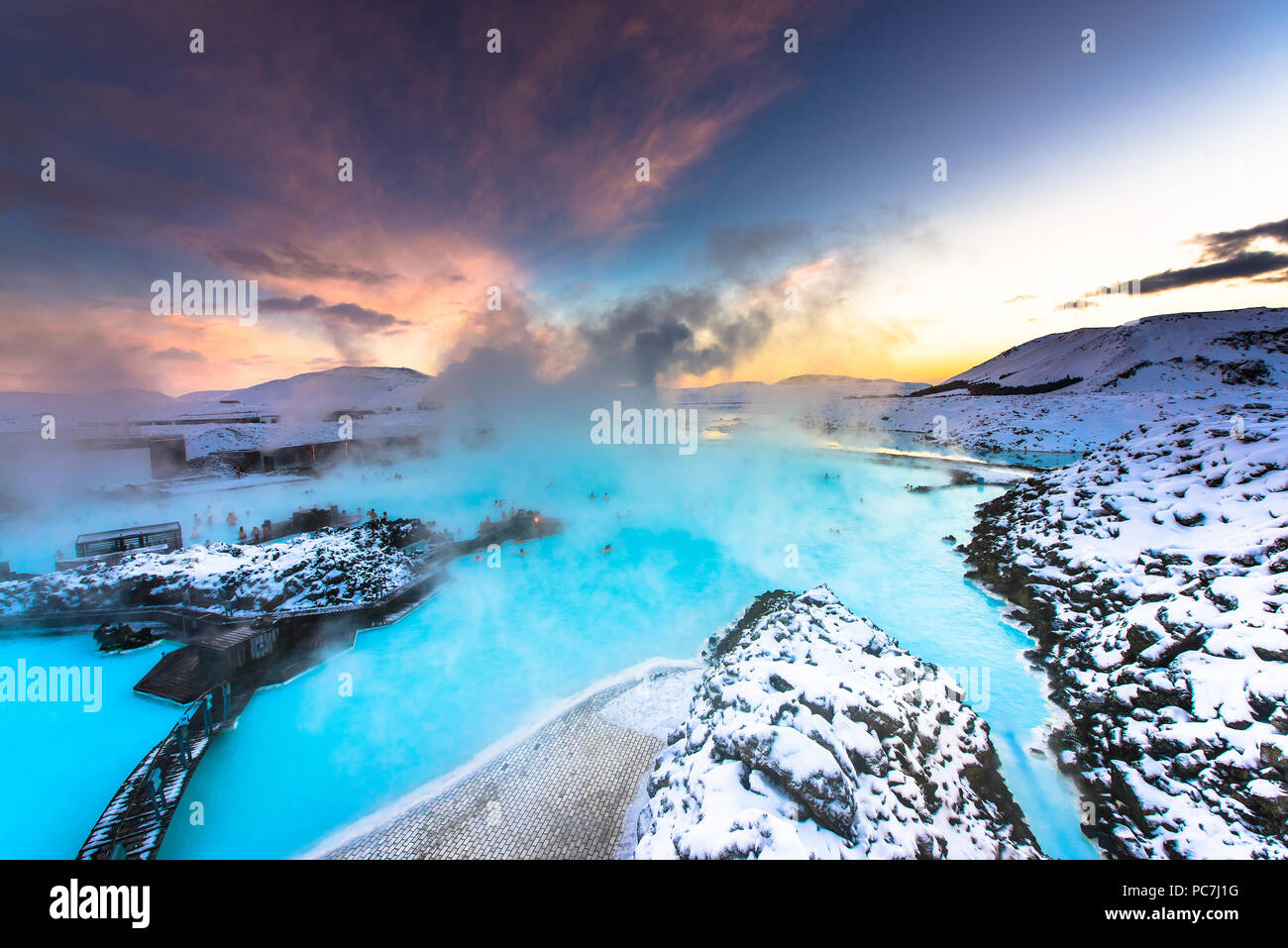 La Blue Lagoon geotermica e spa Hot Spring Resort, Islanda Foto Stock