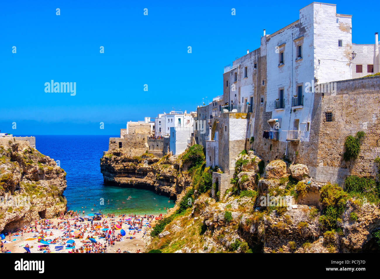 Polignano a Mare - Bari - Puglia - sud Italia Mare Village Laguna Foto Stock