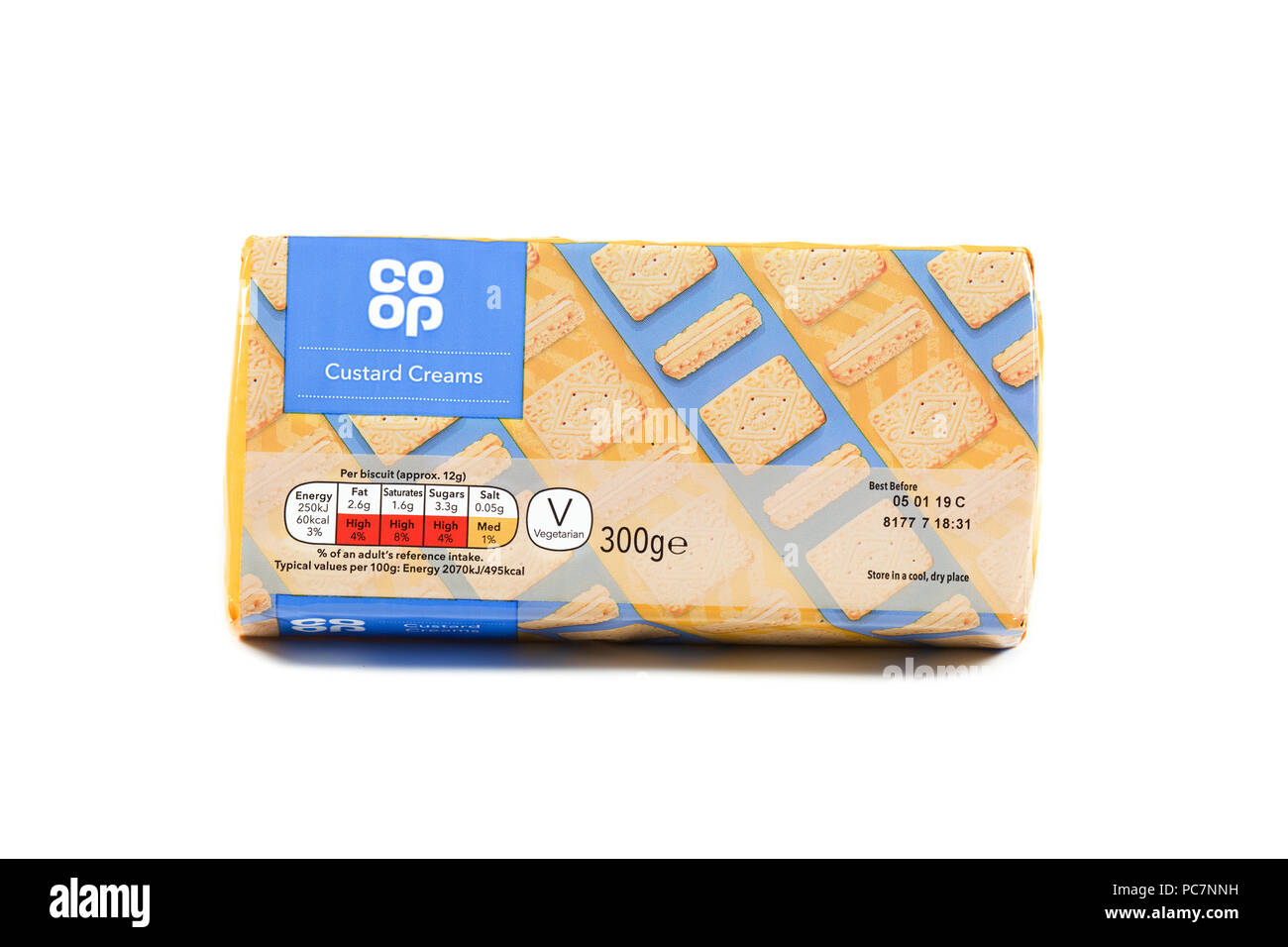 Co-operative pack di crema pasticcera biscotti Foto Stock