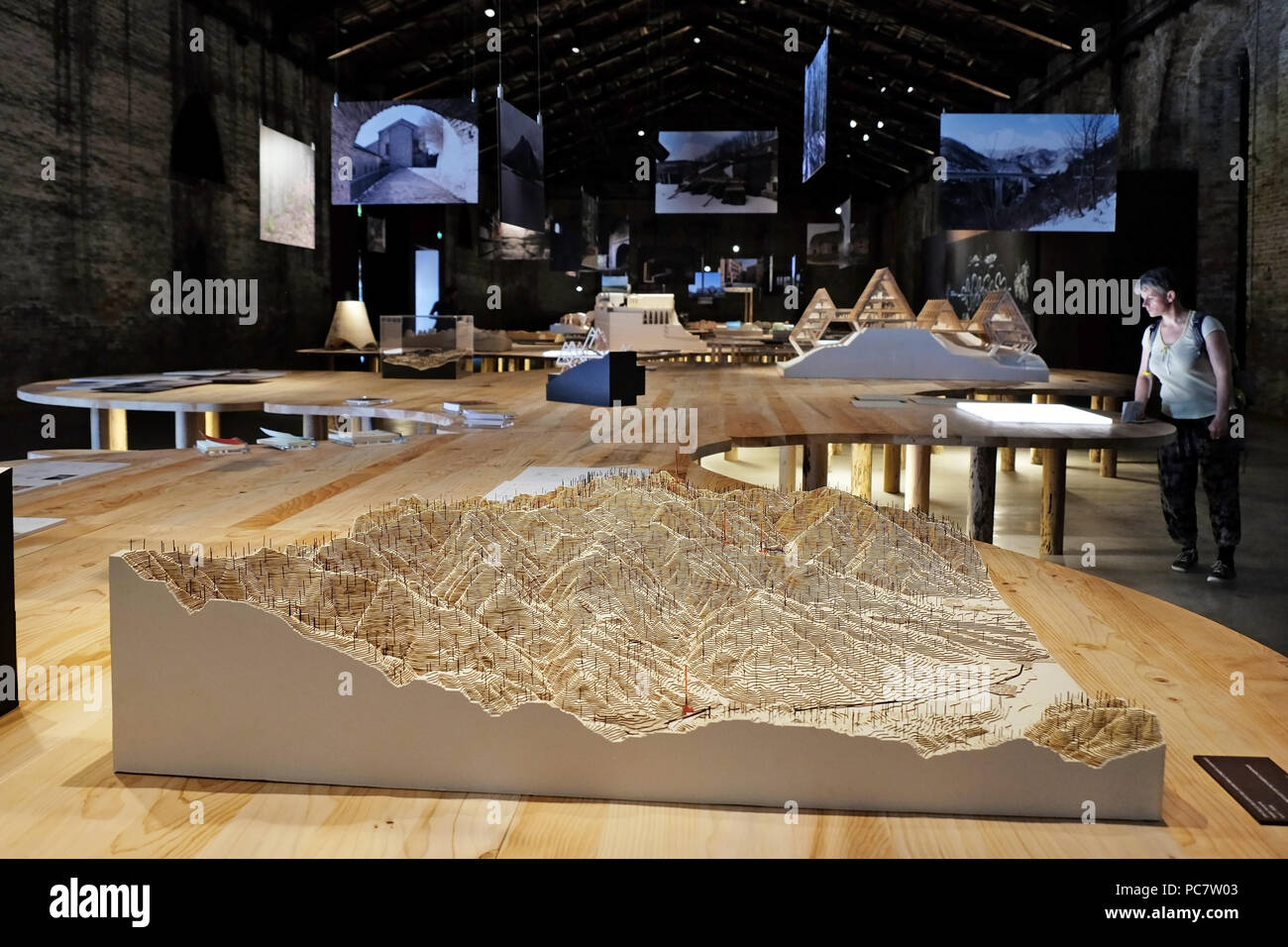 Biennale di Architettura di Venezia, 2018. Padiglioni e lavora nelle principali sedi espositive - Arsenale e Giardini Foto Stock