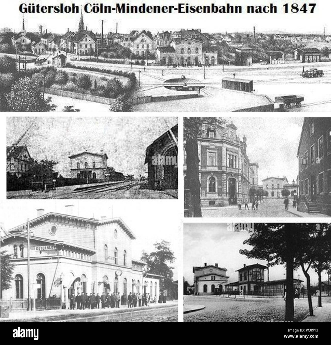 68 Bahnhof Gütersloh Cöln-Mindener-Eisenbahn von 1847 Foto Stock