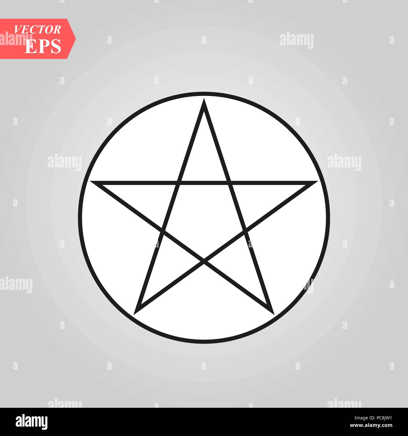 Wicca Pentagram segno icona. Elemento di religione icona segno per il concetto di mobile e le web app. eps 10 Illustrazione Vettoriale