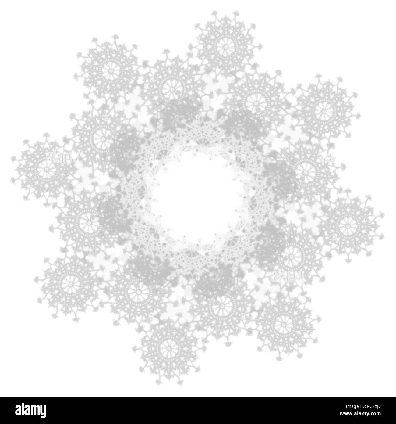 Grigio fiore di pizzo retrò acquerello mandala tile pattern, illustrazione vettoriale Illustrazione Vettoriale