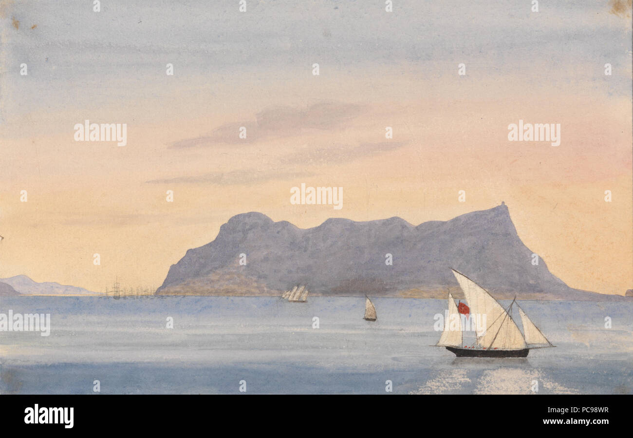 599 La Rocca di Gibilterra da Algeciras (Spagna) Foto Stock