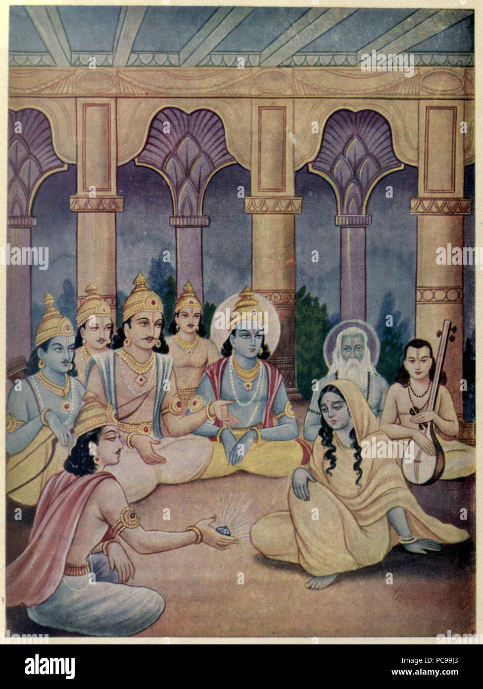 60 Ashwatthama cede il suo gioiellino a Draupadi Foto Stock