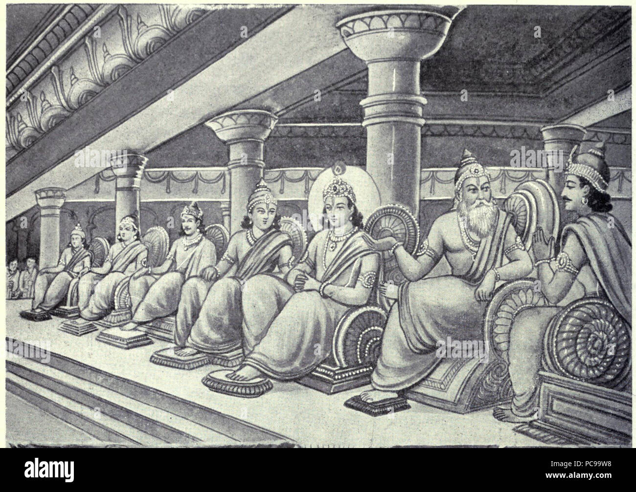83 Bhishma parlando della grandezza di Krishna Foto Stock