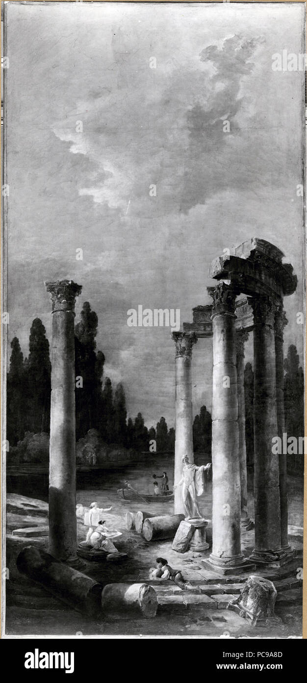 78 ruderi di un tempietto circolare con Apollo di Belvedere (Hubert Robert) - Nationalmuseum - 21560 Foto Stock