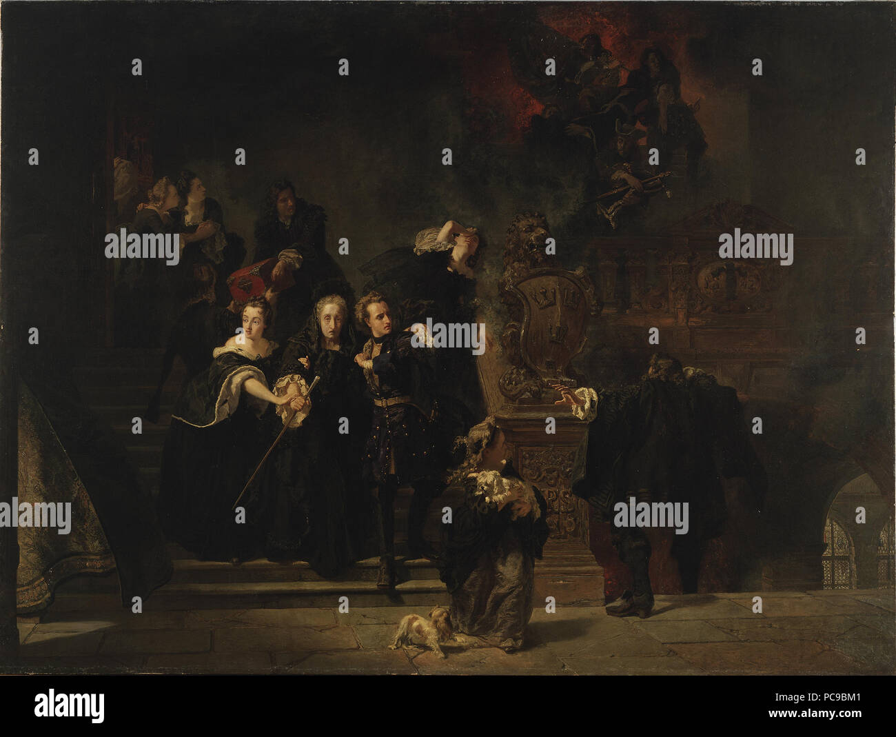 Johan Fredrik Höckert: Slottsbranden i Stockholm den 7 maj 1697. NM 1355 86 Il fuoco presso il Palazzo Reale di Stoccolma, Maggio 7th, 1697 (Johan Fredrik Höckert) - Nationalmuseum - 18358 Foto Stock