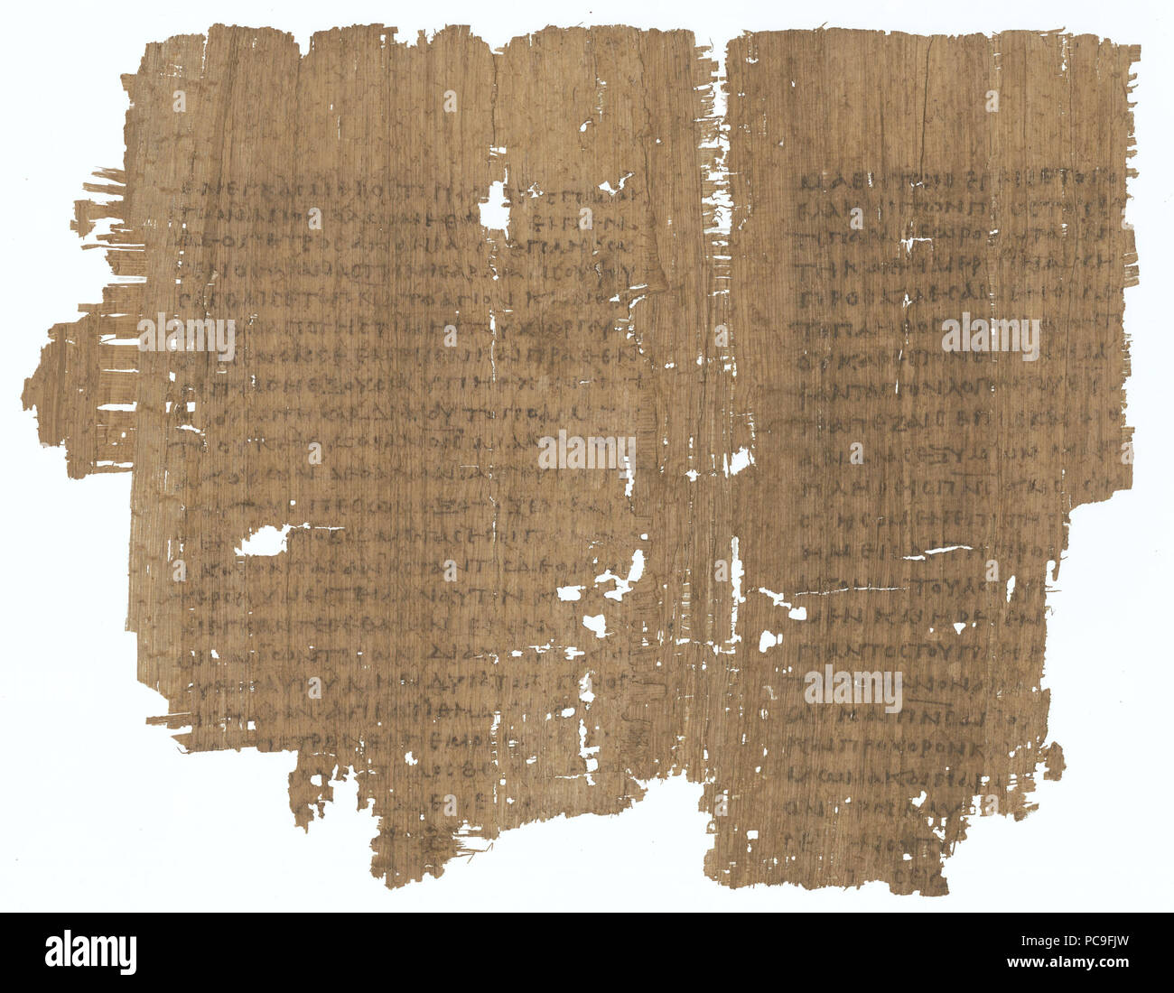 Lukas, Acta Apostolorum 4, 31-6, 15. frühes 4. Jh. n.Chr. 467 Papiro 8 - Staatliche Museen zu Berlin inv. 8683 - Atti degli Apostoli 4 5 - il retro Foto Stock