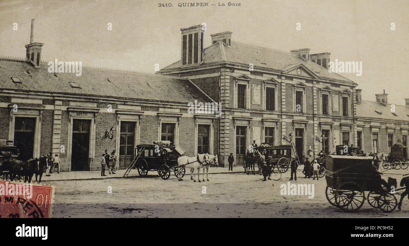 50 Quimper 260 La gare en 1863 vue générale Foto Stock