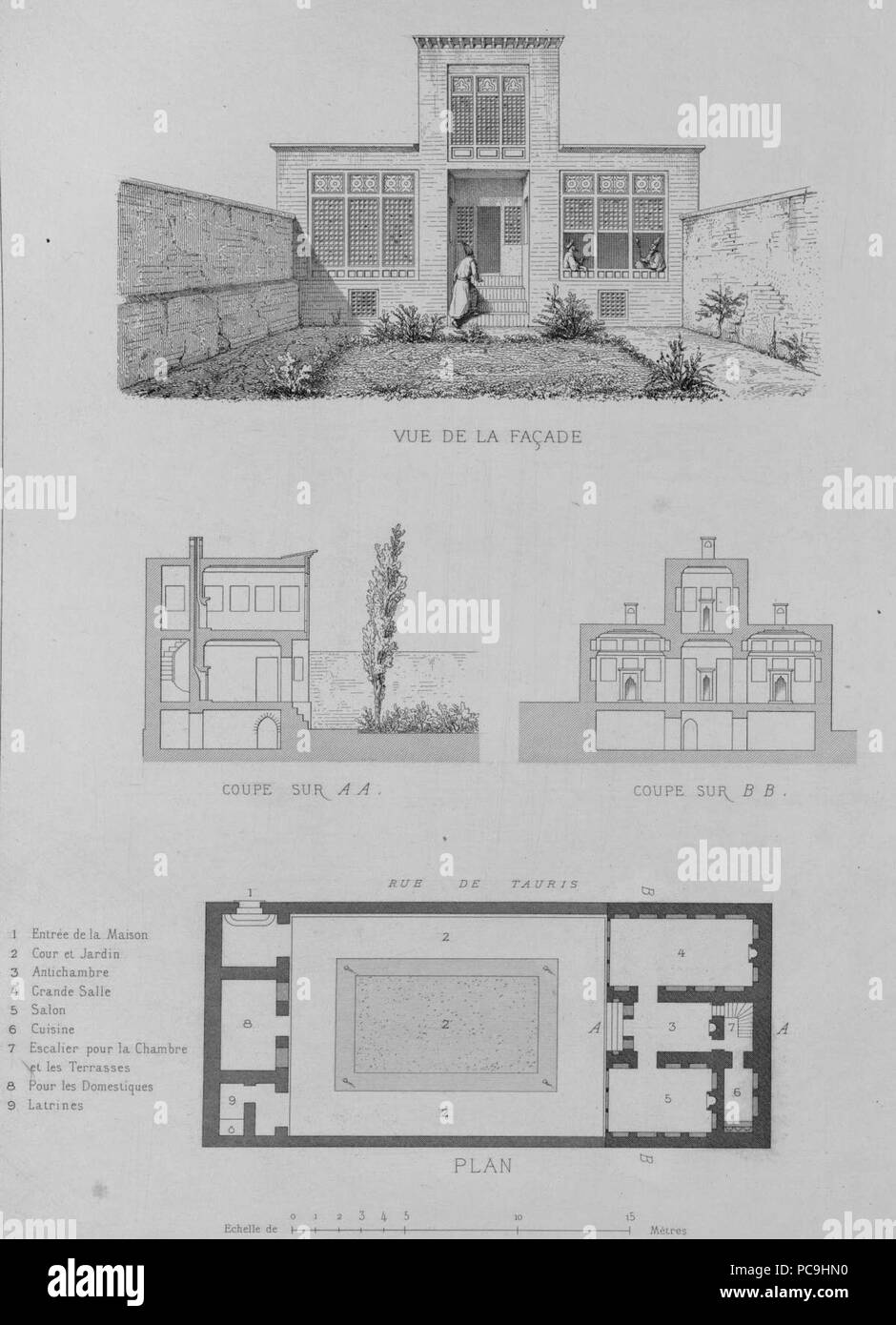 44 Casa a Tabriz da Pascal Coste Foto Stock