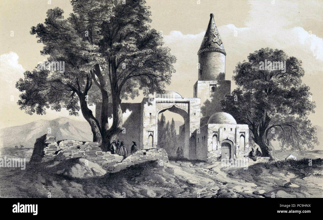 89 Tomba di Imam Zadeh, Abhar di Eugène Flandin Foto Stock