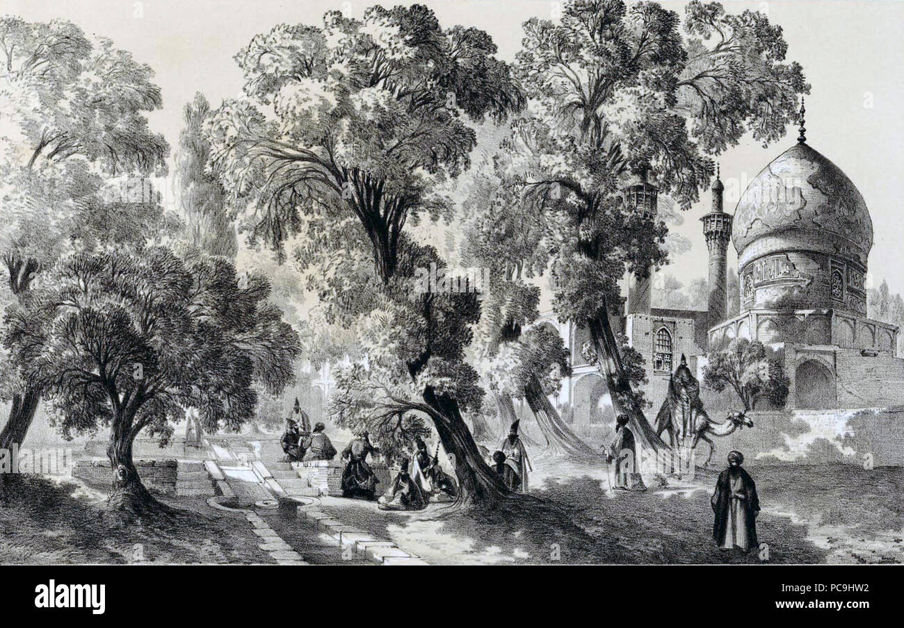 18 CHAR BAGH Isfahan e Moschea Shah Sultan Hussein di Eugène Flandin Foto Stock 18 CHAR BAGH Isfahan e Moschea Shah Sultan Hussein di Eugène Flandin Foto Stock