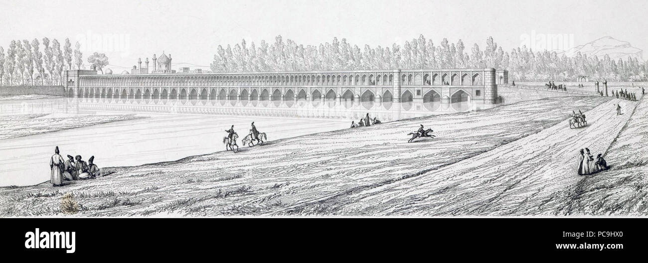 6 Allahverdi Khan Bridge, grande vista prospettica 1 da Pascal Coste Foto Stock