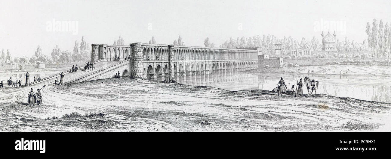 6 Allahverdi Khan Bridge, grande vista prospettica 2 da Pascal Coste Foto Stock