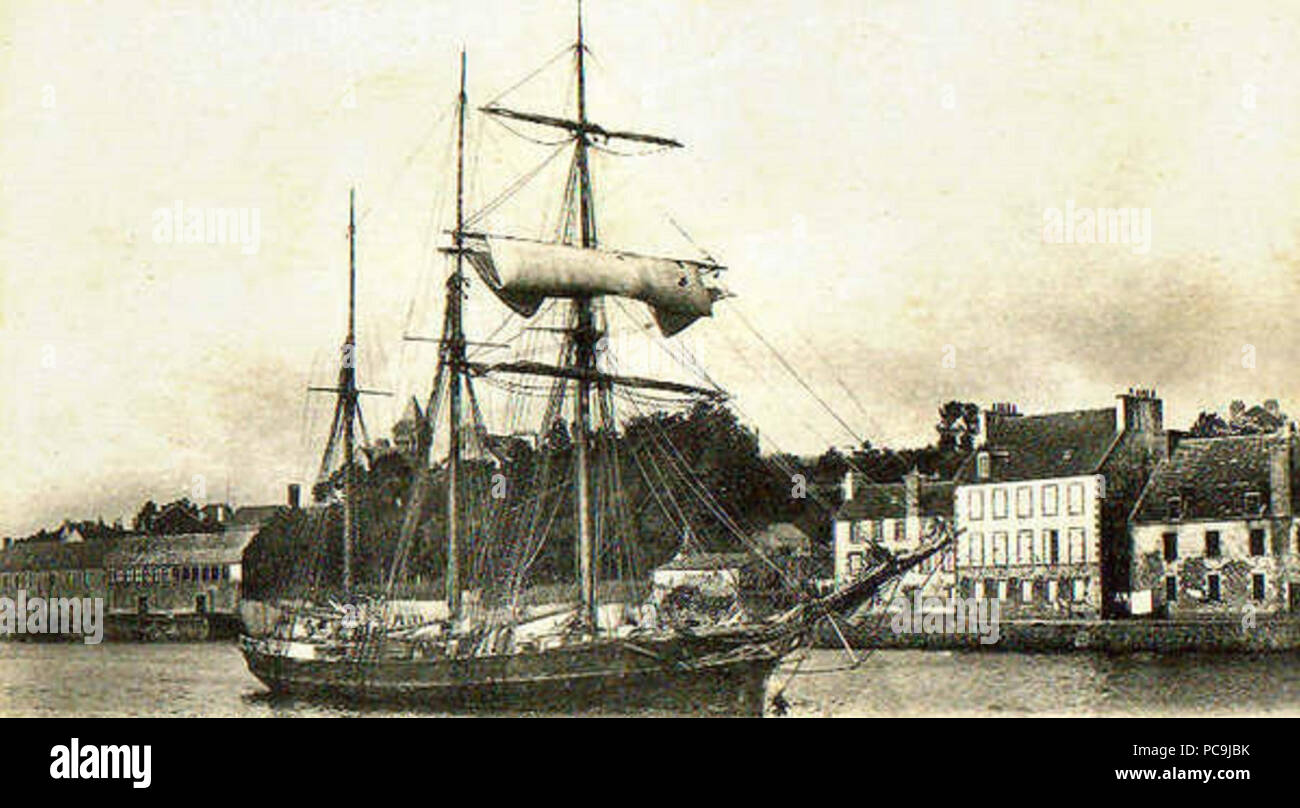 31 Entrée d'onu trois-mâts dans le Port-Rhu Foto Stock