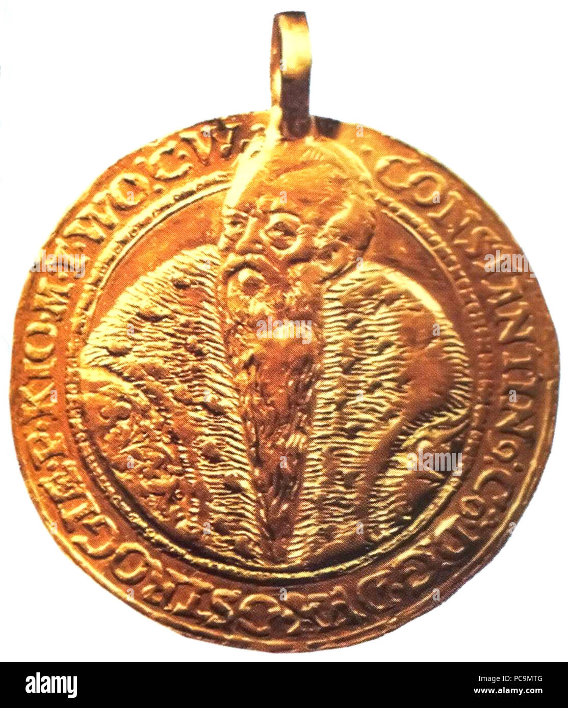 681 Медаль Василя Костянтина Острозького (аверс) - Medaglia del basilico Costantino Ostrozky (avers) Foto Stock